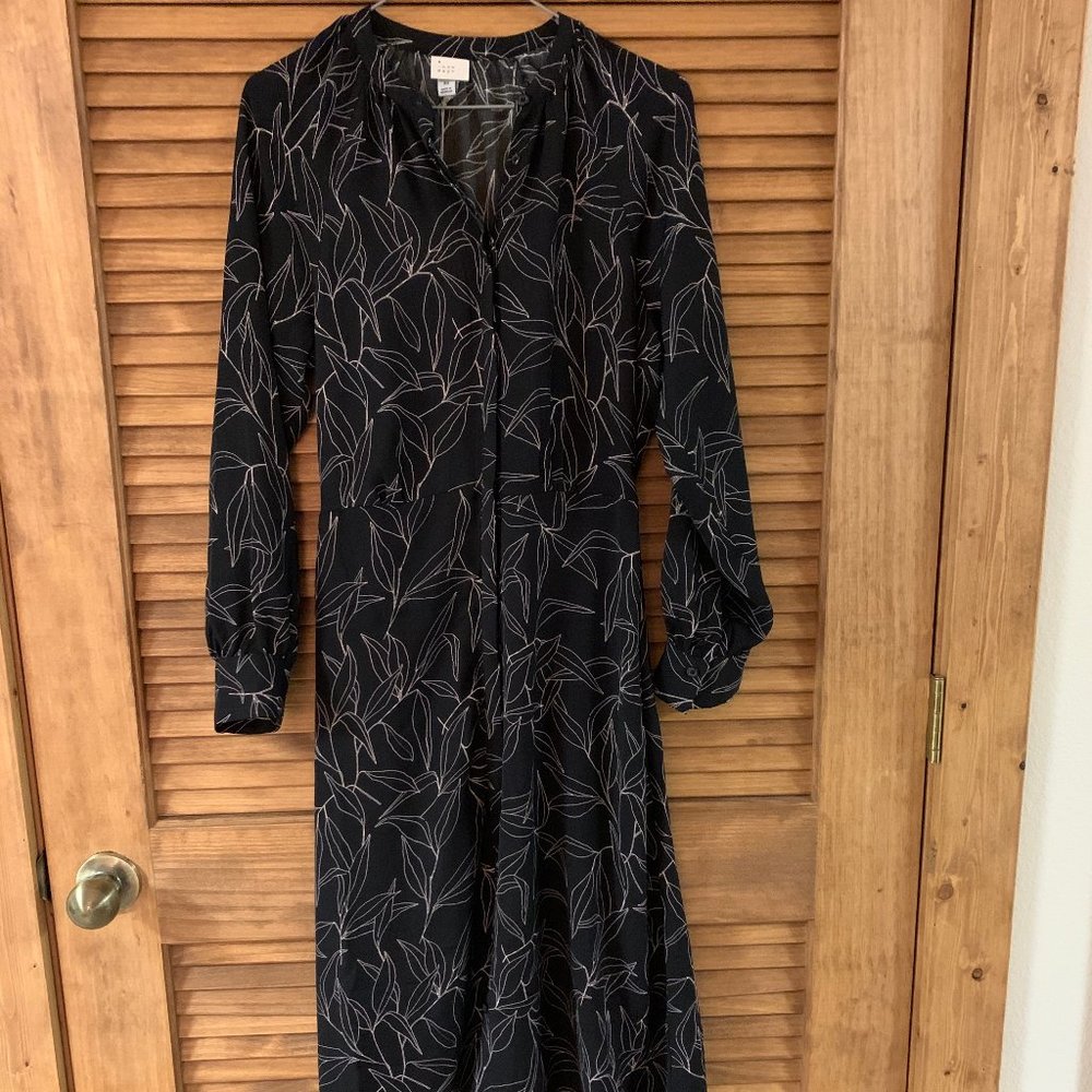 NWT -A New Day Button Front Long Sleeve Midi Dress